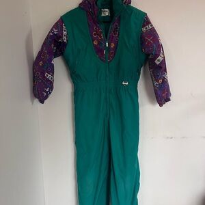 FERA Vintage Snow Suit Skisuit Juniors 12 Women’s Petite Colorblock Retro